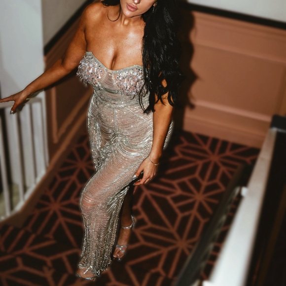 Mew Mews Silver Strapless Dress - Picture 15 of 15